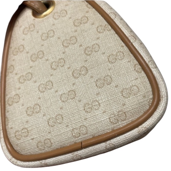 Gucci cream and brown micro gg mini barrel Boston crossbody bag Vintage rare - Picture 7 of 16